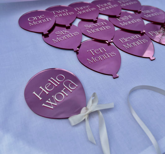 Mirrored Acrylic Baby Milestone Plaques