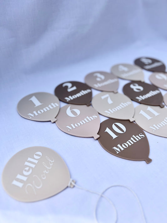Acrylic Balloon Baby Milestone Plaques